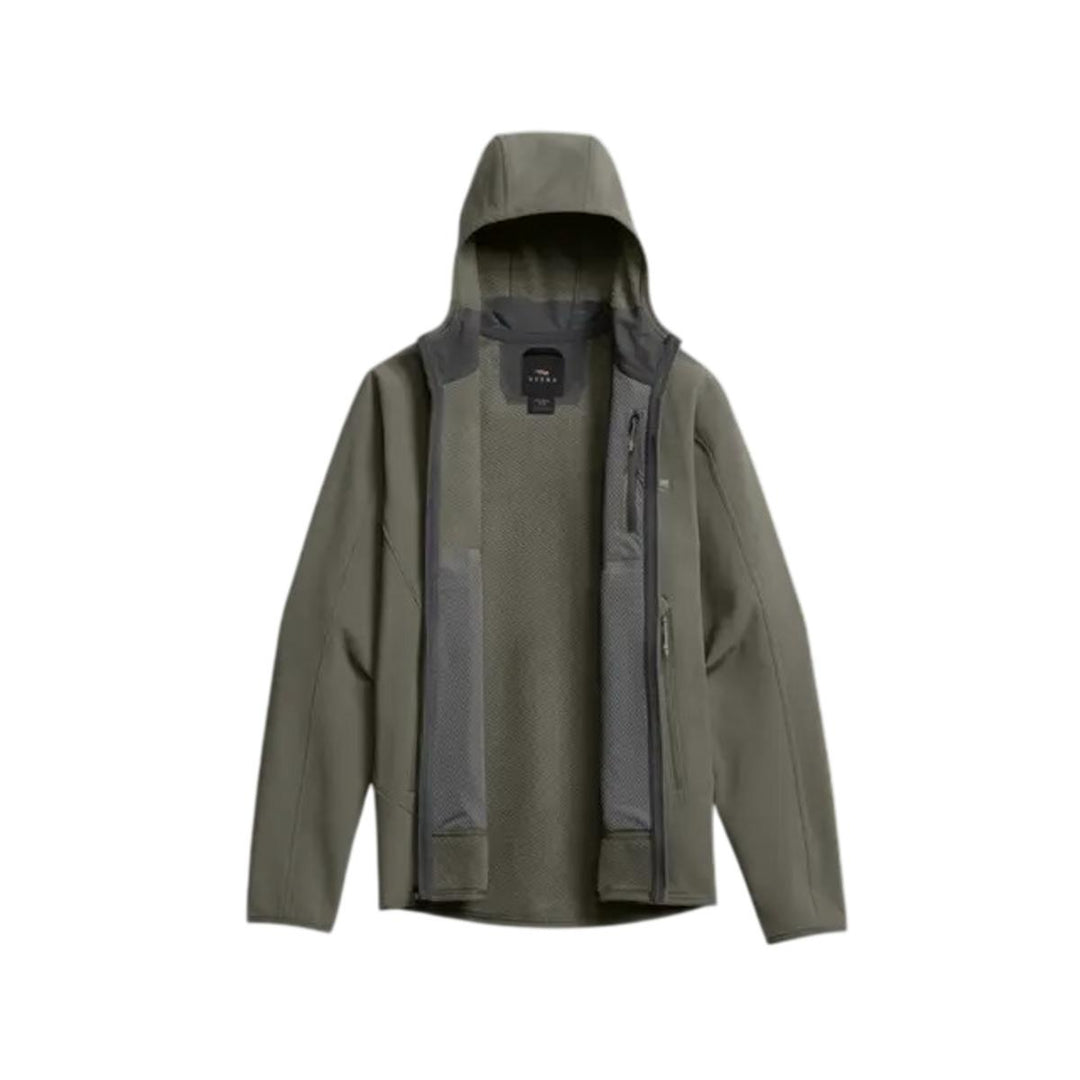 Alpha Fleece Hooded Jacket Bark Brown – view 3