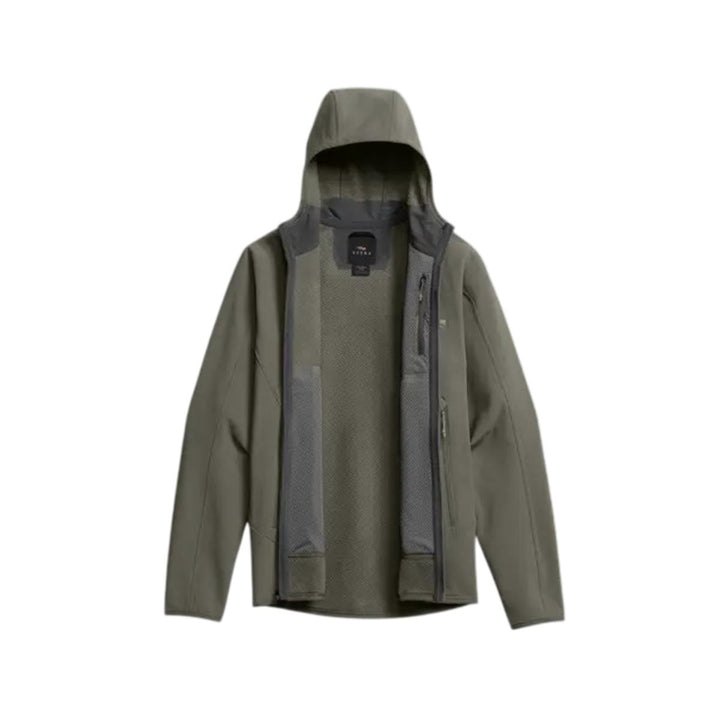 Alpha Fleece Hooded Jacket Bark Brown – view 3
