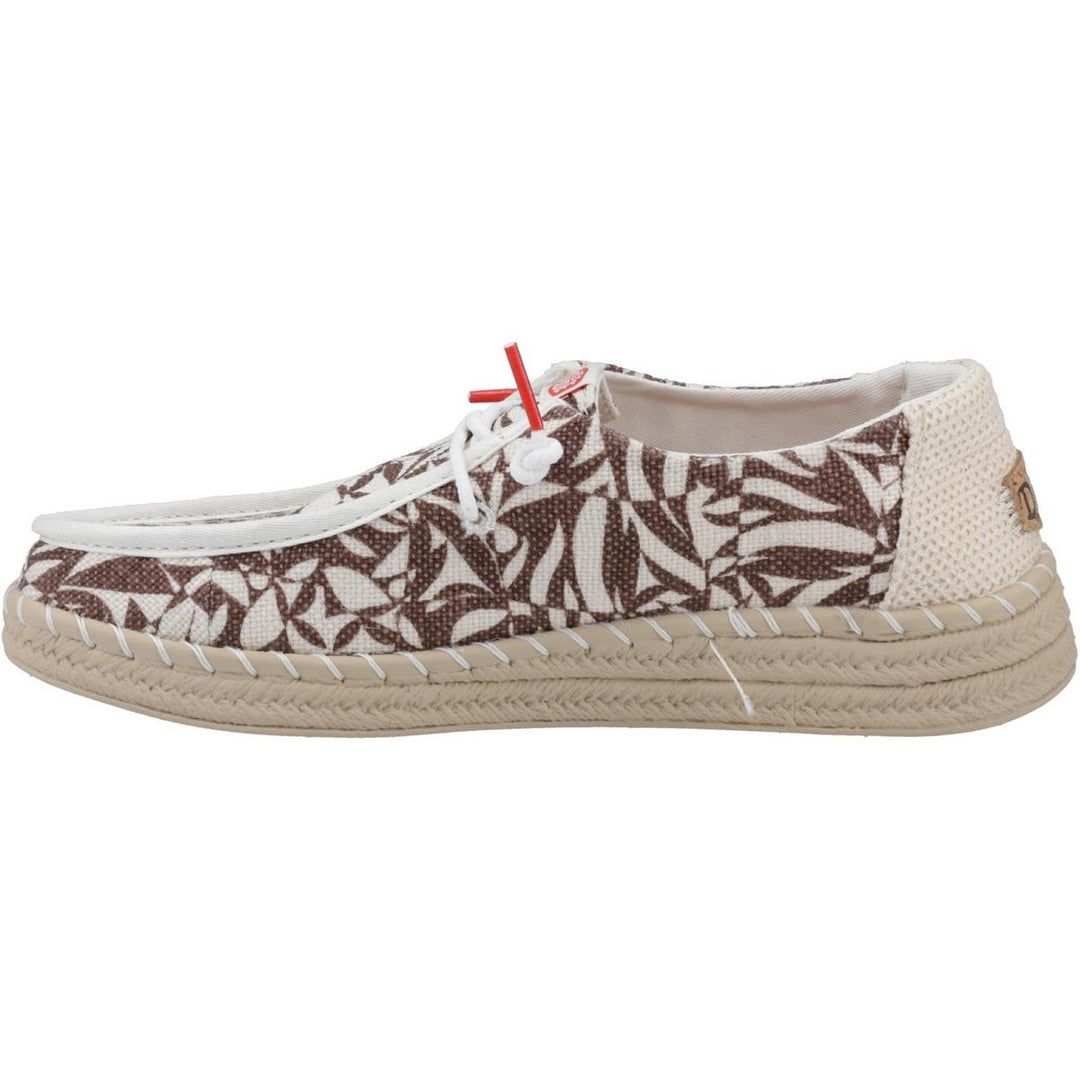 HEYDUDE Wendy Espadrille Retro Palm Shoes Downtown Brown/Egret