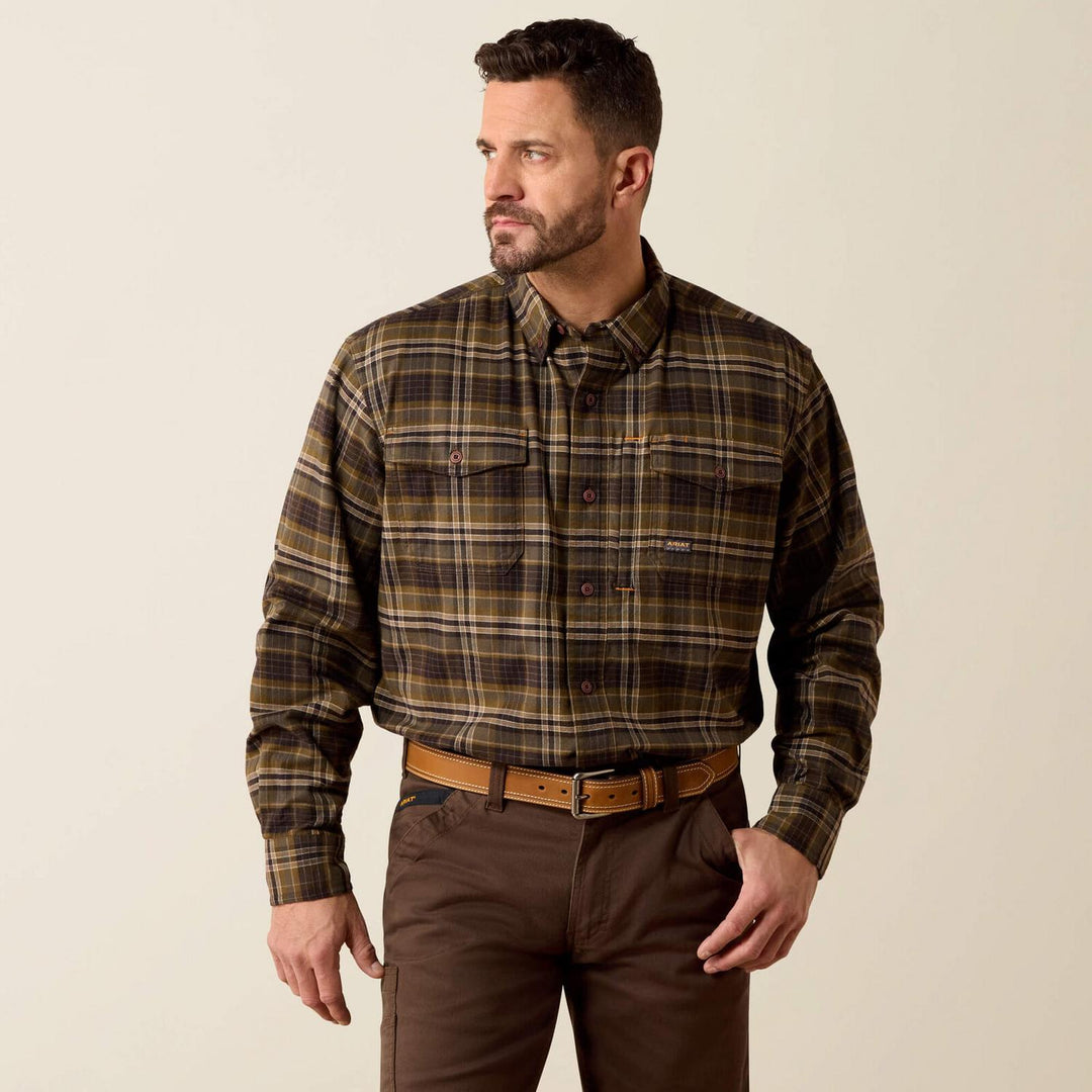 Ariat Mens Rebar Flannel Duracanvas Long Sleeve Work Shirt – view 2