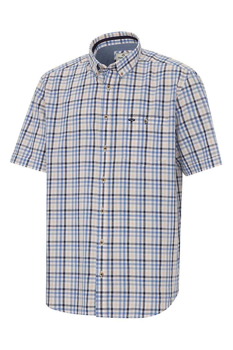 Hoggs of Fife ABERDOUR SS CHECK SHIRT  BLUE/CORN
