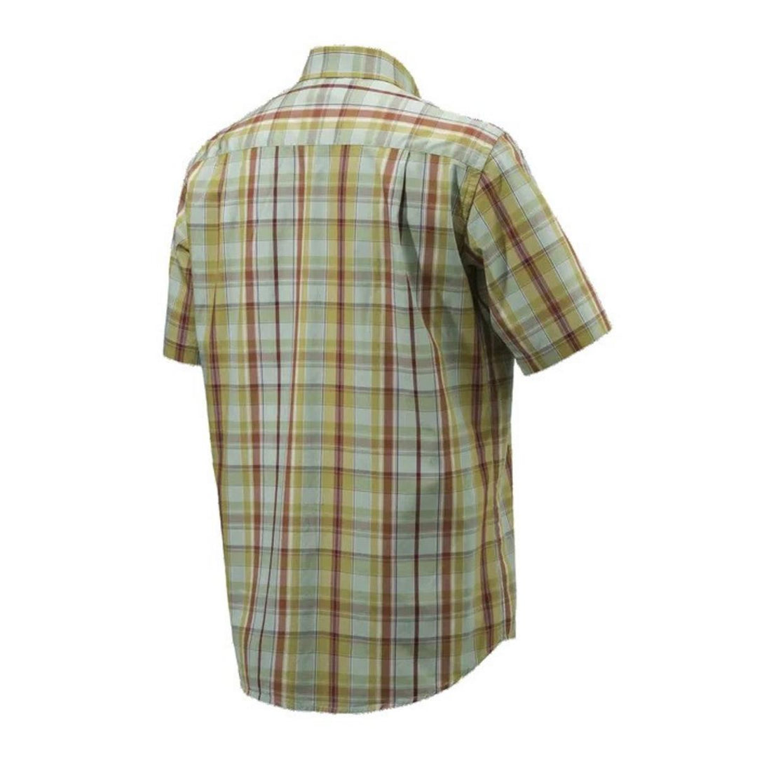 Beretta DRIP DRY SHIRT SHORT SLEEVES Green & Bordeaux Check