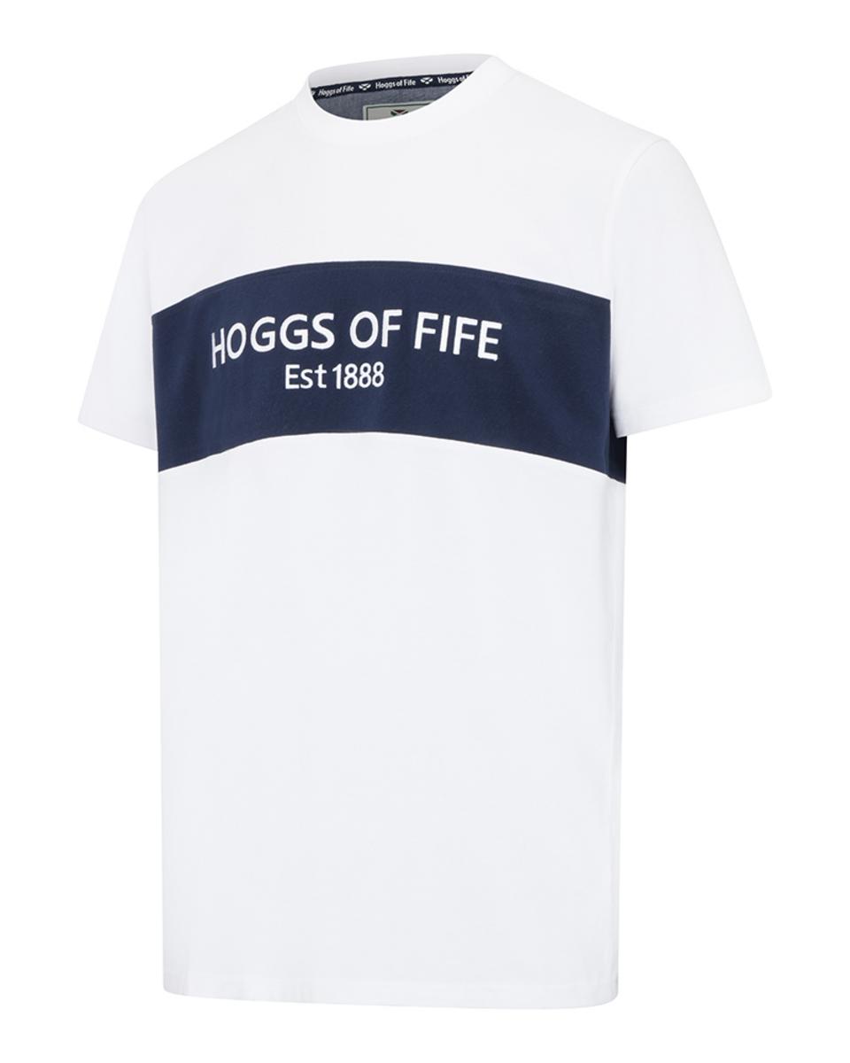 Hoggs of Fife Dalbeattie Colour Block T-Shirt - White/Navy/White
