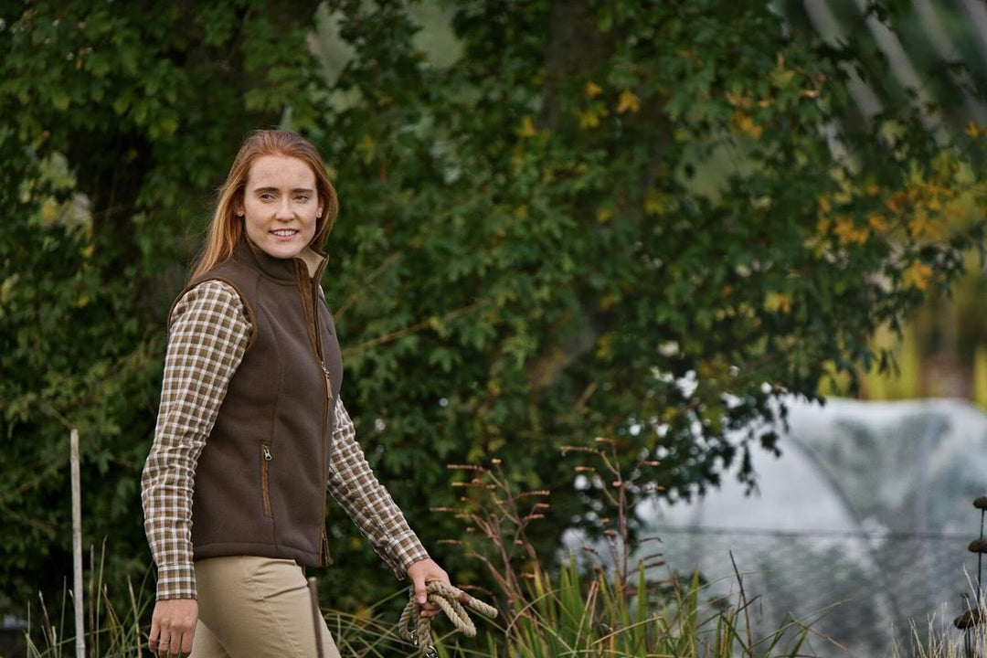 Harkila Sandhem sherpa fleece waistcoat W Demitasse