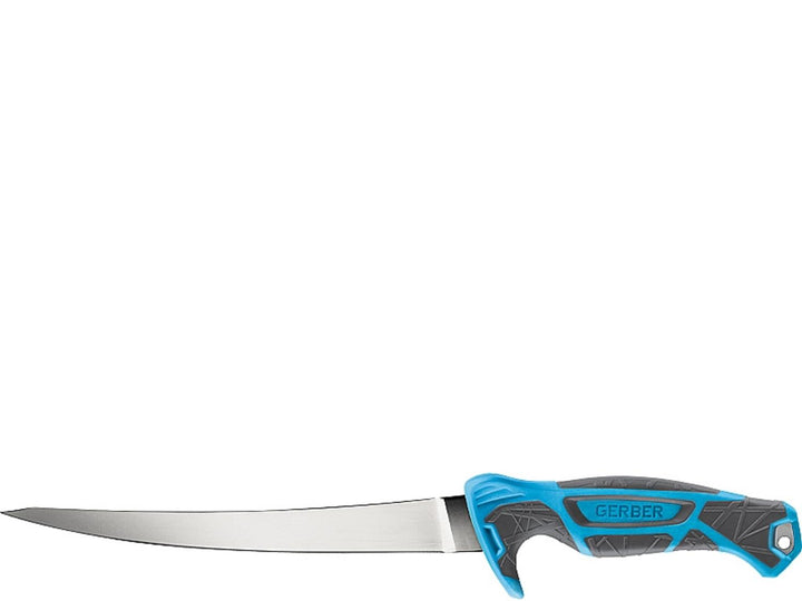 Gerber Saltwater Controller 8" Fillet Knife w/Salt Rx & Sheath System - Fine edge, flexible blade, Mirror polish with SALT optimised to withstand harsh environments w/ added corrosion resistance