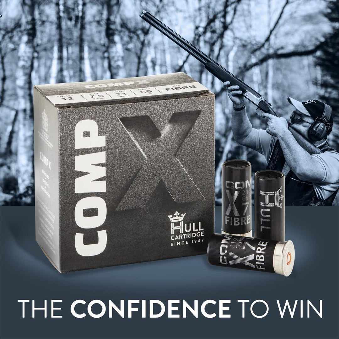 Hull Comp X 12 Bore 21g 7.5 Fibre Clay Cartridges