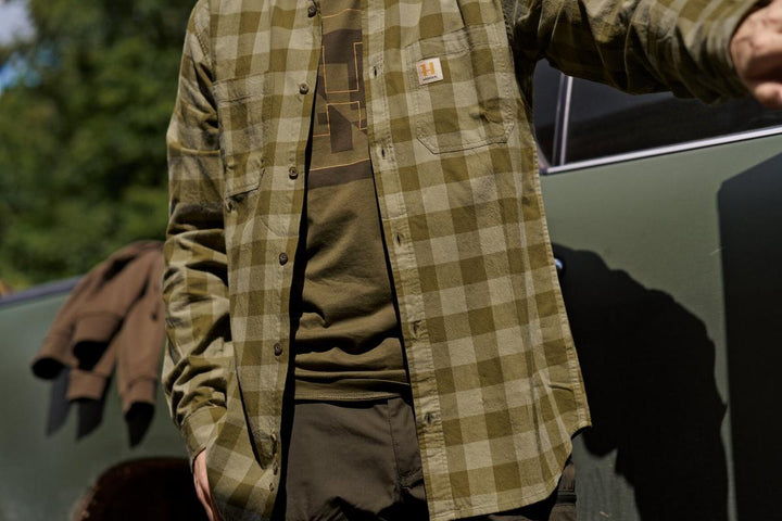 Harkila Härkila Scandinavian L/S shirt Dark olive check – view 9