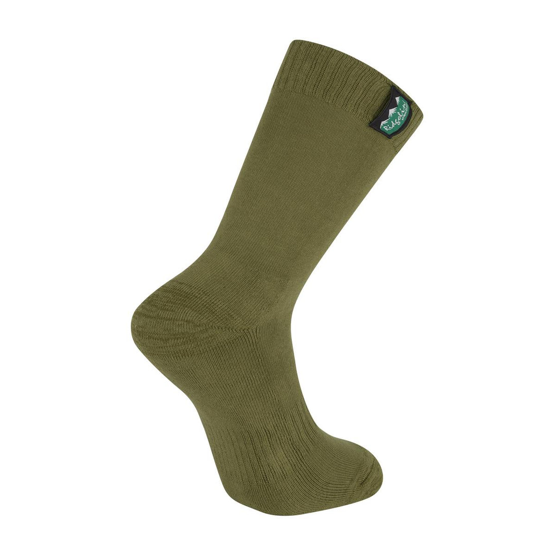 Ridgeline Ridgeline Cotton Work Socks Mid Length - Olive Multi