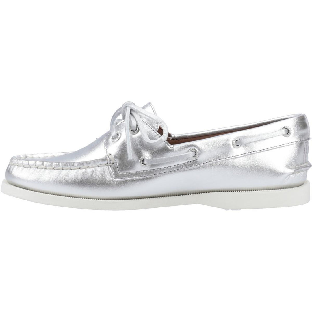 Sperry Authentic 2 Eye Boat Shoe Silver