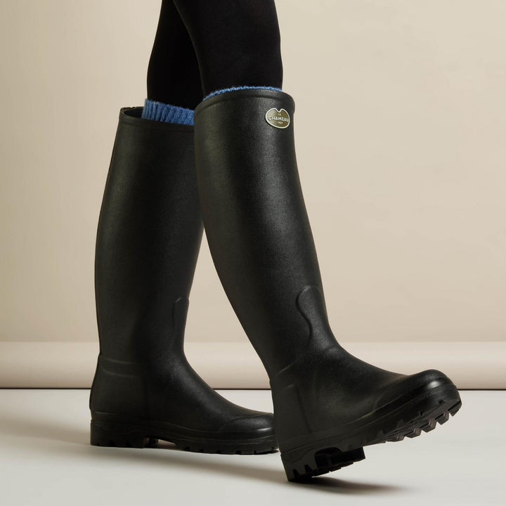 Le Chameau Women's Saint-Hubert Leather Lined Wellington Boot