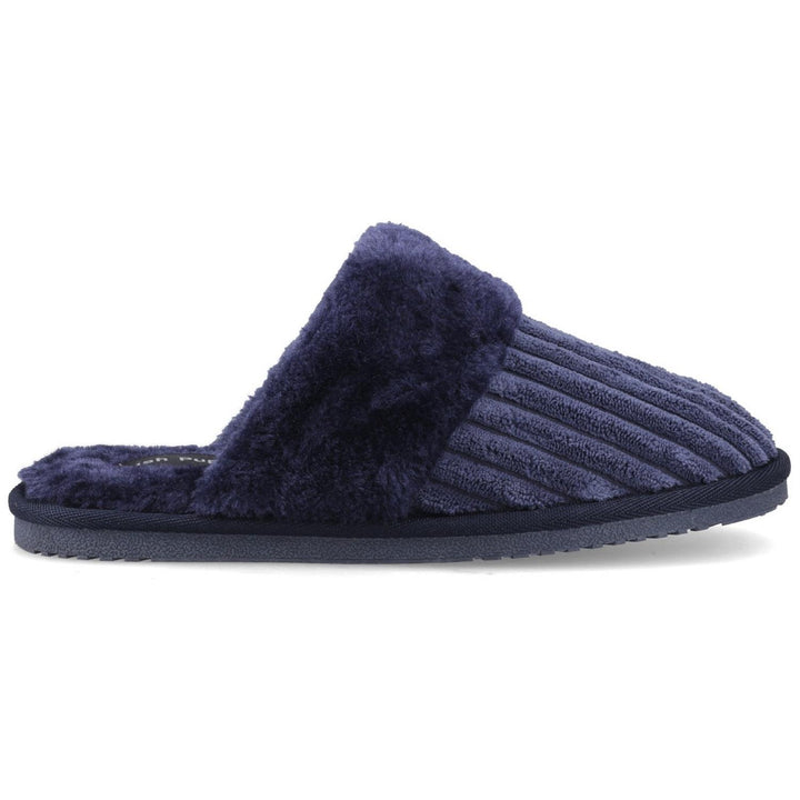 Arianna Cord Slipper Navy