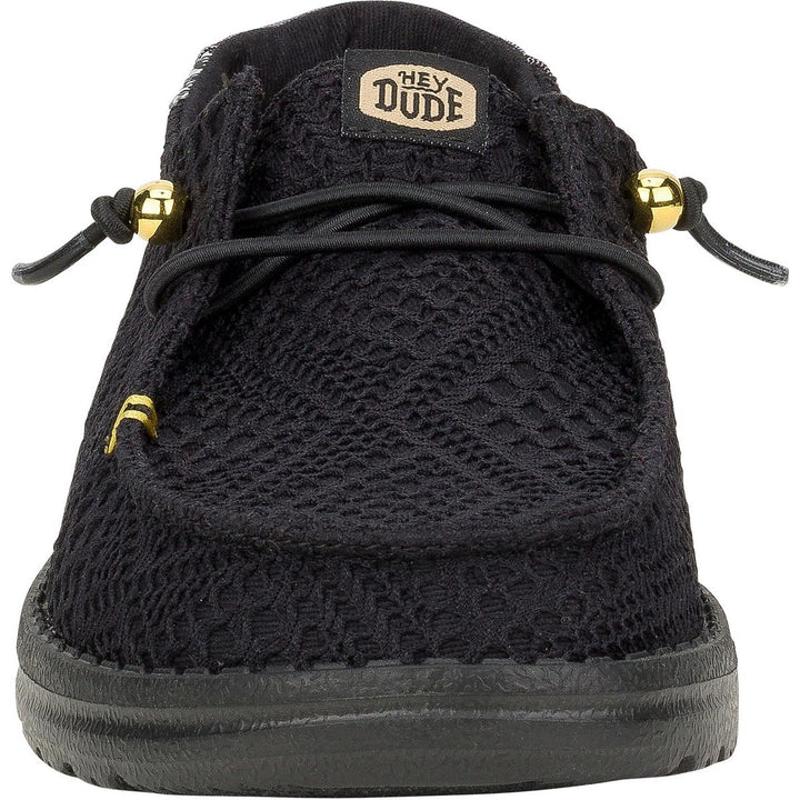 HEYDUDE Wendy Boho Crochet Shoes Black