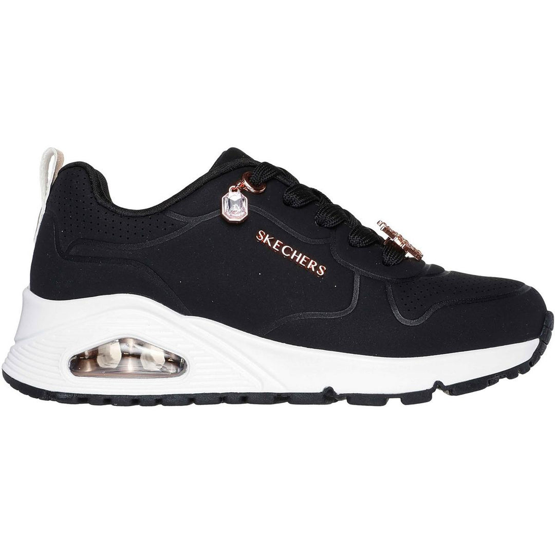 Skechers Uno Gen1 Trendy Jewels Trainer Black/Rose