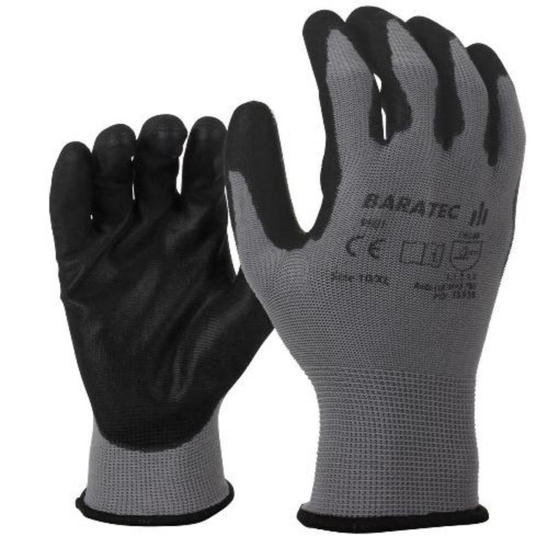 BARATEC 12 x Baratec Workwear Gripper Glove with PU Coated P