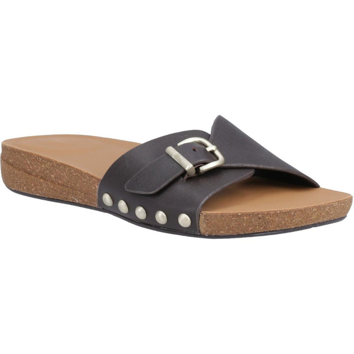 Fitflop iQushion Adjustable Buckle Slides Chocolate Brown