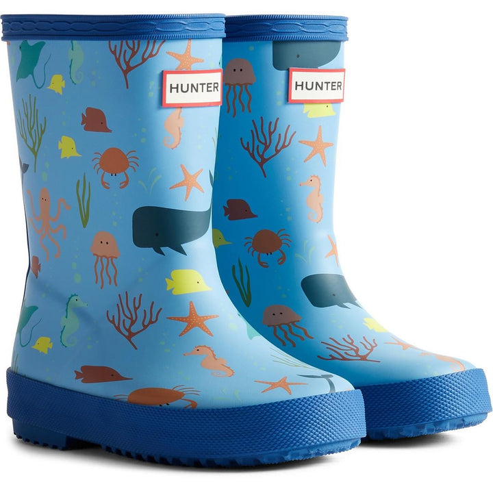 Hunter Kids First Classic Ocean Print Amplifying Blue/Dragon