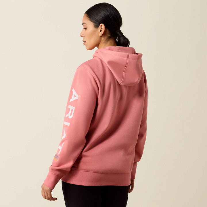 Ariat Ladies Rebar Workman Graphic Hoodie Drsh/cldgry – view 2