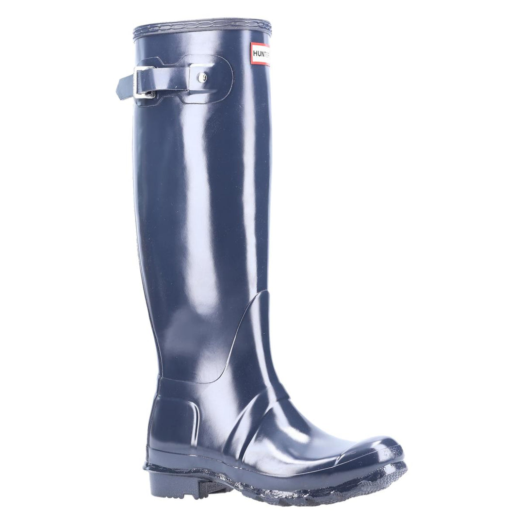 Hunter Original Tall Gloss Wellington Boots Navy