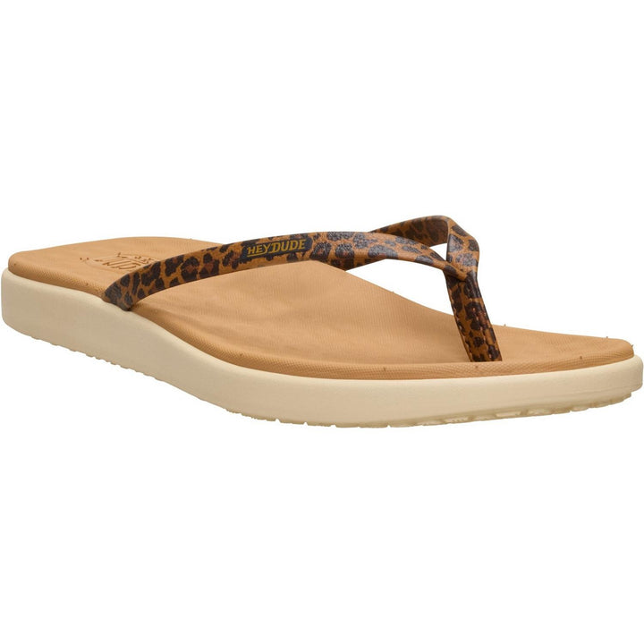 HEYDUDE Maui Breeze Flip Tan Leopard