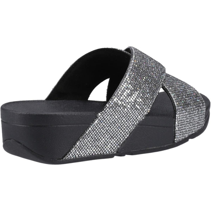 Fitflop Lulu Glitterball Cross Slides Silver