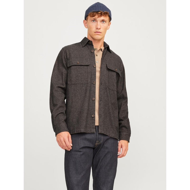 Jack & Jones Raymond Melange Long Sleeve Shirt Slate Black