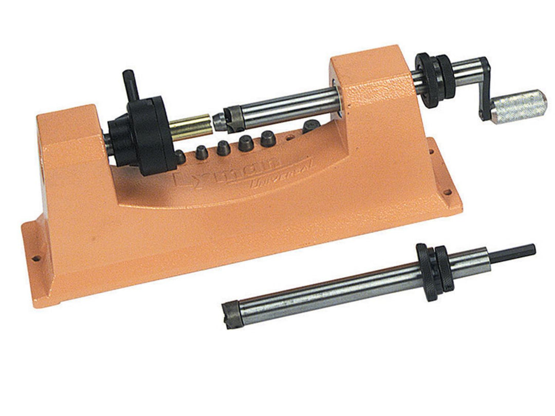 Lyman Universal Case Trimmer - Features the patented Chuckhead which handles any from .17 caliber to .458., Adjusting ring lets you dial in an approximate setting for quick repeatability.