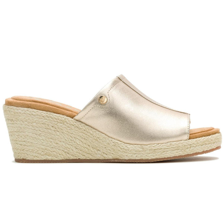 Willow Rattan Slide Gold