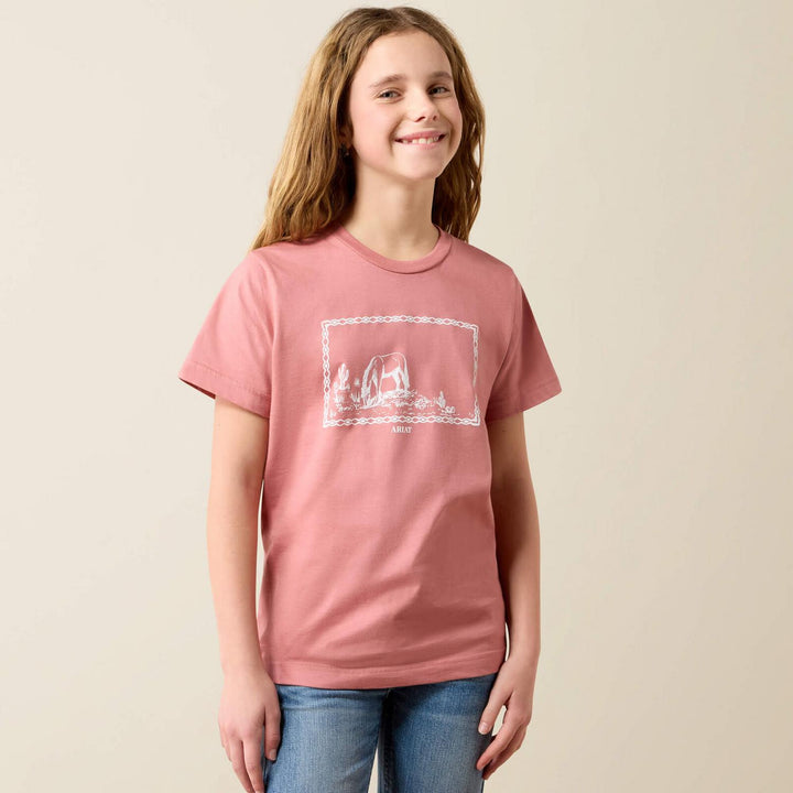 Ariat Girls Ariat Horse Frame Short Sleeve T-Shirt