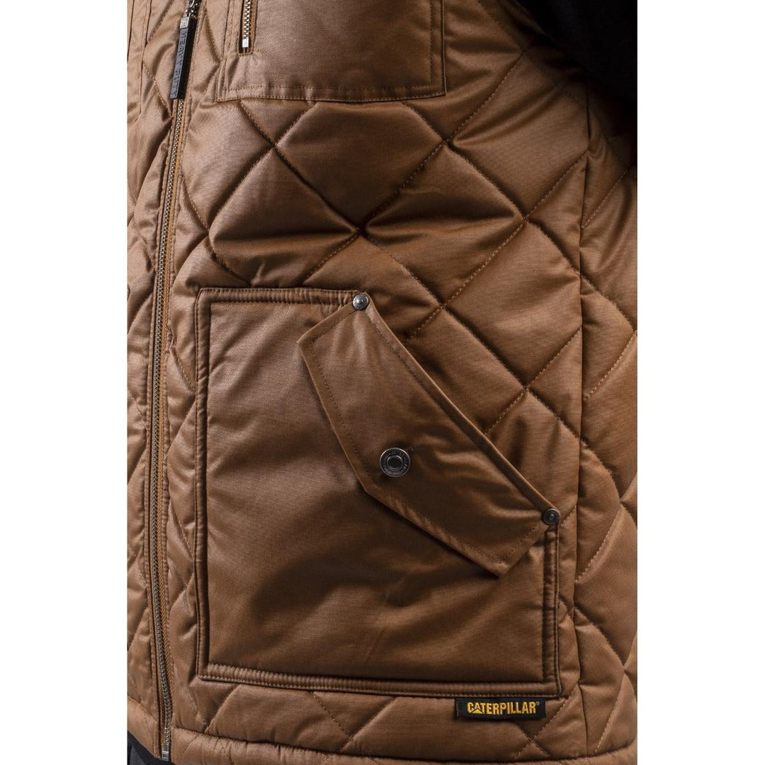 Caterpillar Waxed Cotton Vest Bronze