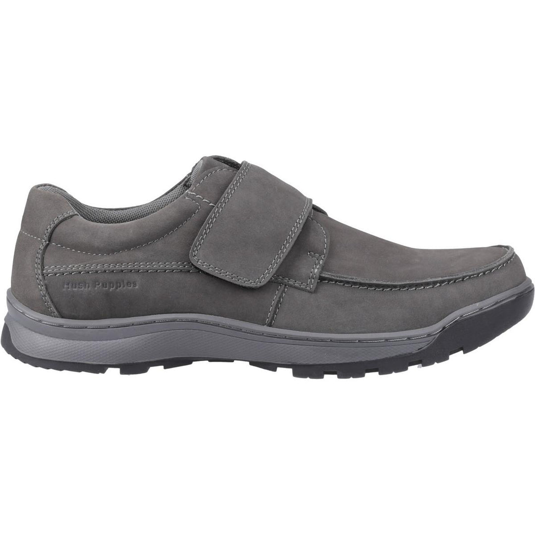Hush Puppies Casper Touch Fastening Shoes Grey Nubuck – view 5
