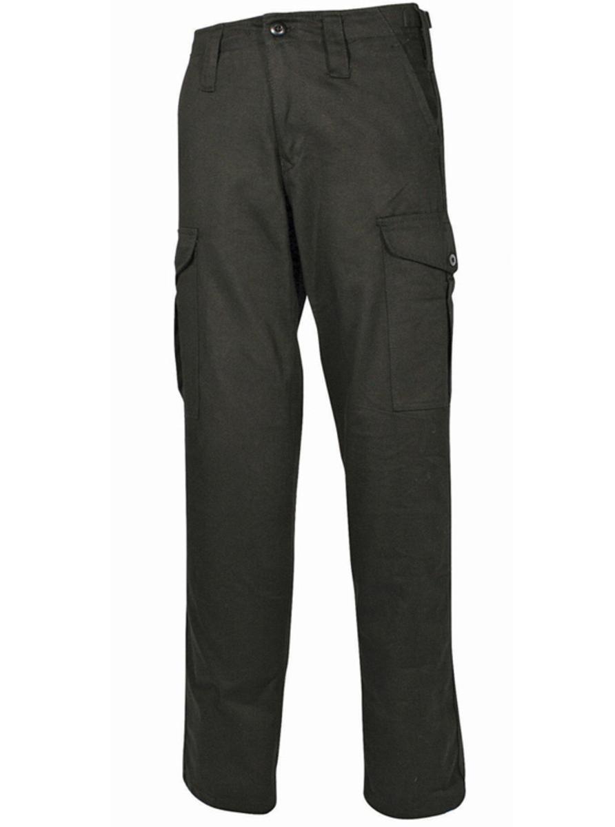 Mil-Com 6 Pocket Combat Trousers Black - Heavyweight Cotton