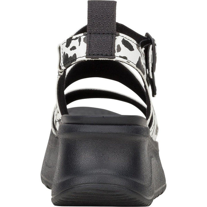 HEYDUDE Delray Buckle Animal Sandal Black/White