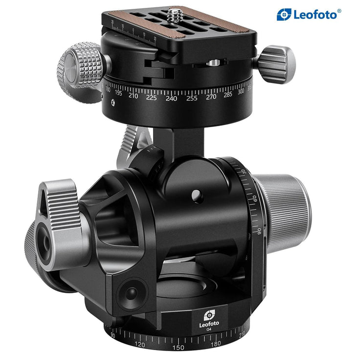 Leofoto G4PROM Four-Way Geared Head with GR-3 Panning Adapter