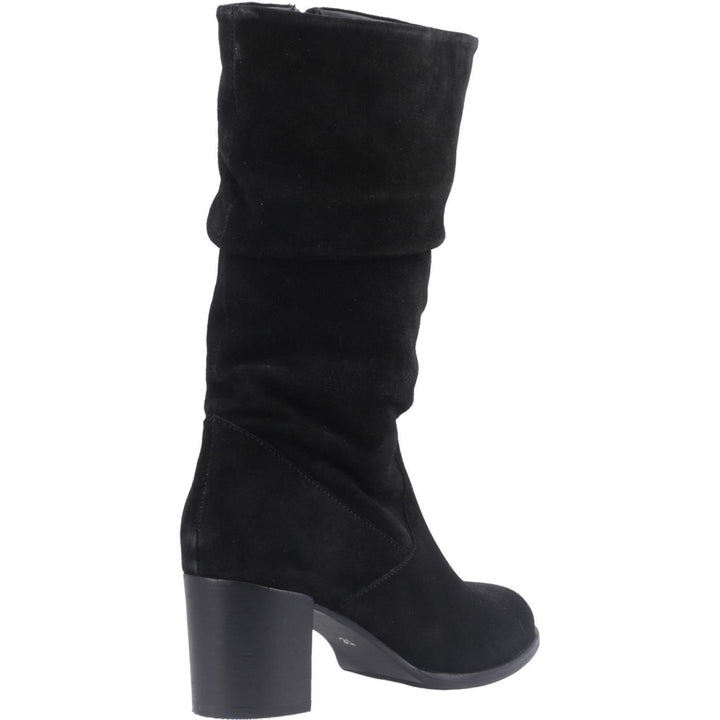 Cosima Ruched Boot Black Suede