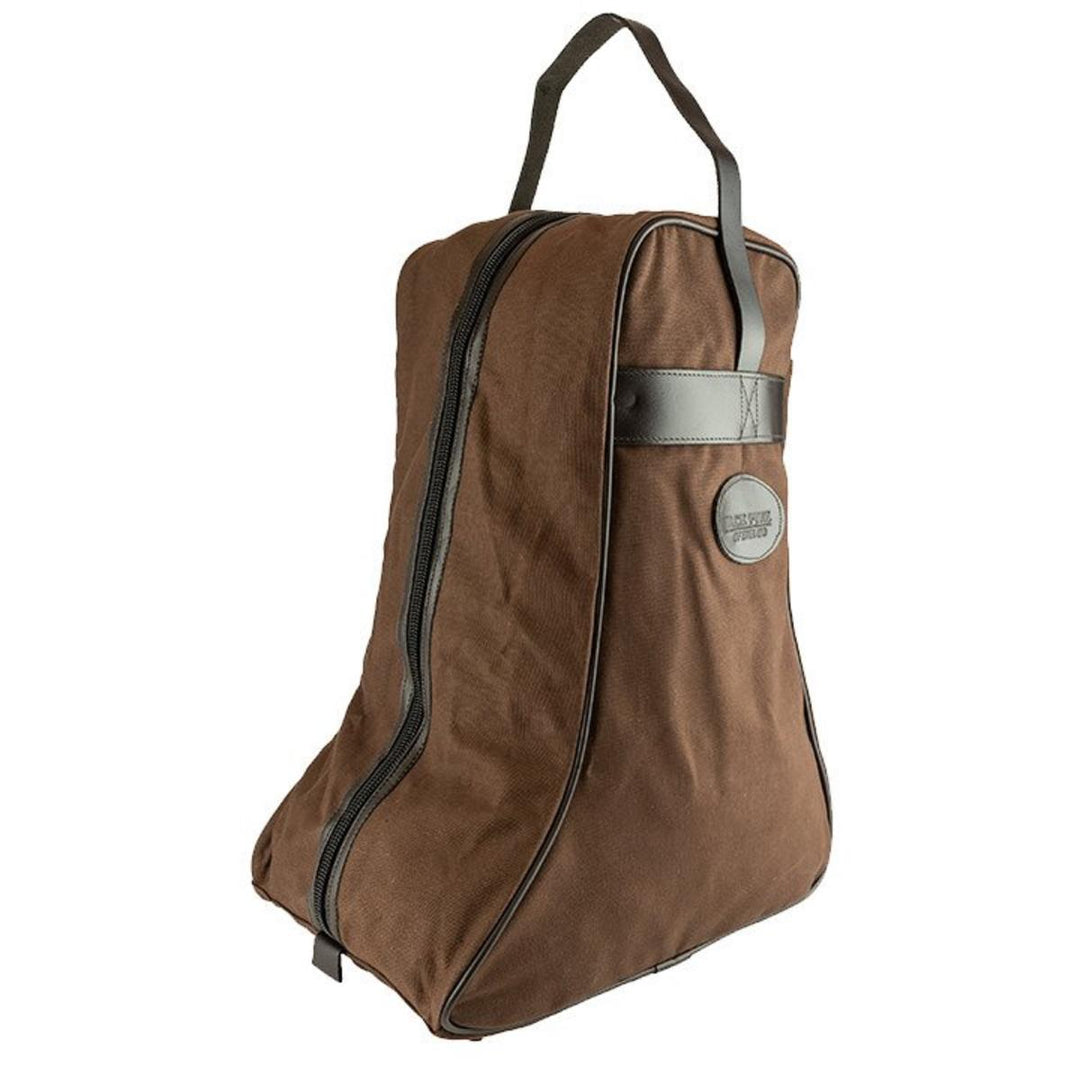 Jack Pyke CANVAS BOOT BAG BROWN - Full length lockable front zip, Wipeable plastic base