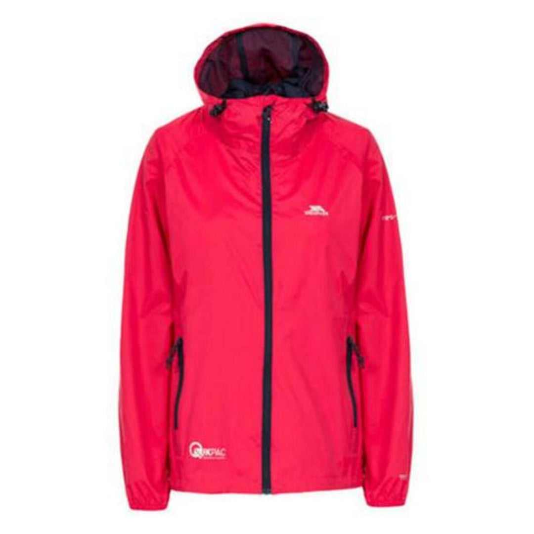 Trespass Qikpac Ladies Waterproof Hooded Jacket With Packaway Pouch
