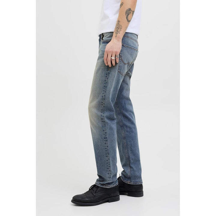 Jack & Jones Mike tapered fit jean in mid wash Blue Blue Den – view 2
