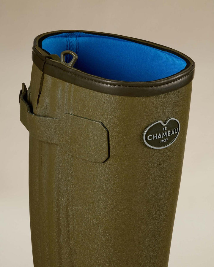 Le Chameau Men's Chasseur Neoprene Lined Wellington Boot - Iconic Green/Black