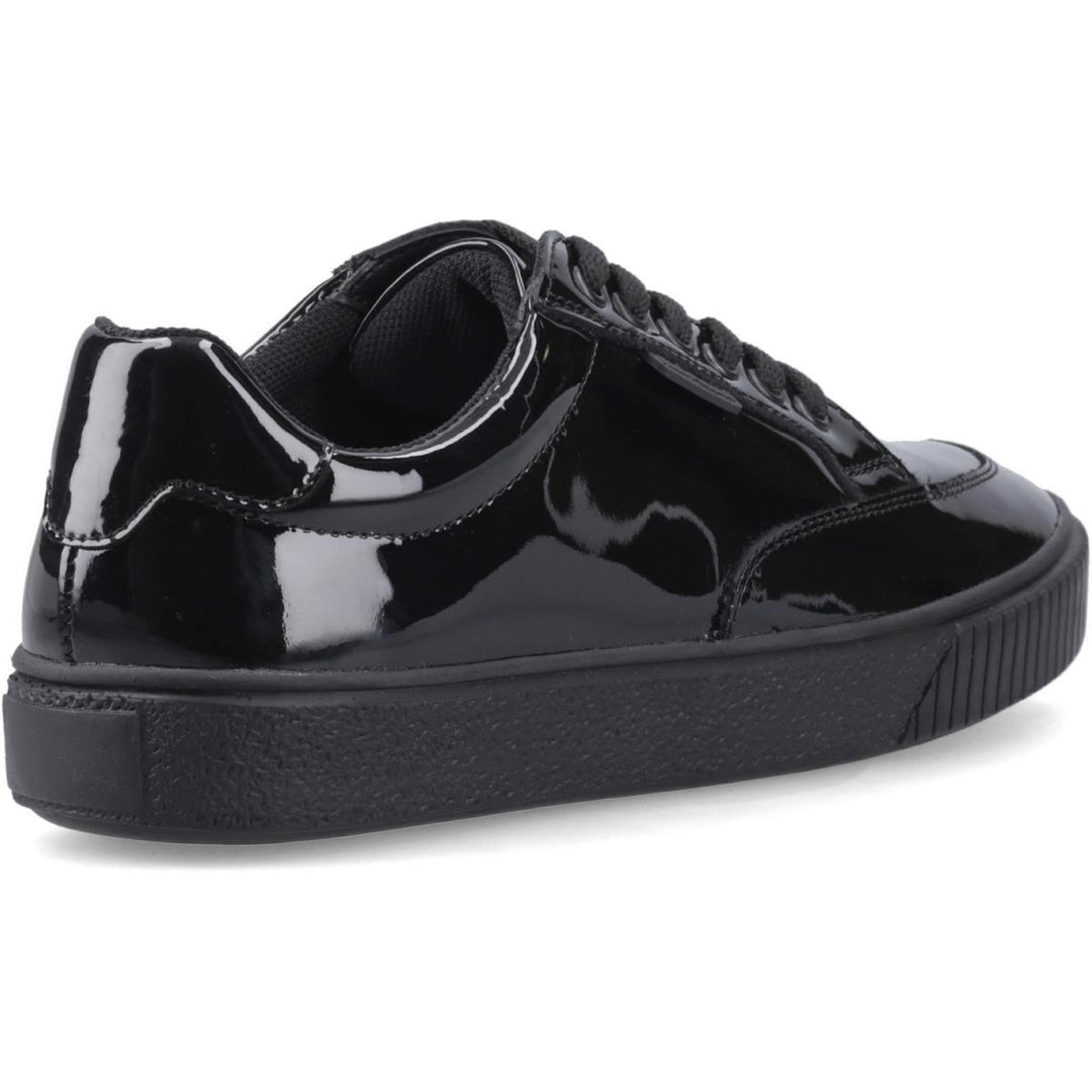 Hush Puppies EVELYN LACE TRAINER JNR Black Patent – view 2