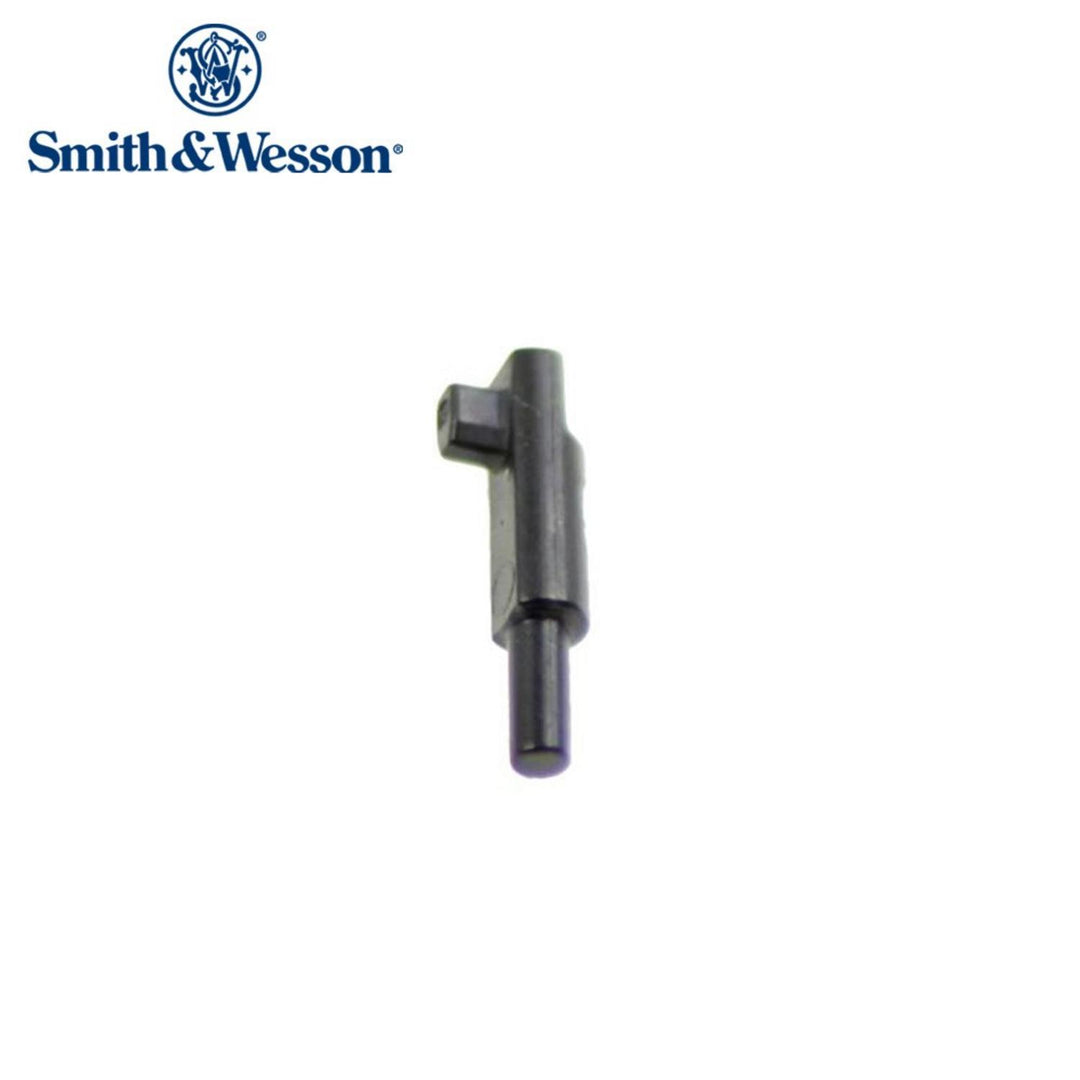Smith & Wesson M&P 15-22 extractor plunger, small black stepped steel component shown centred beneath the blue Smith & Wesson logo