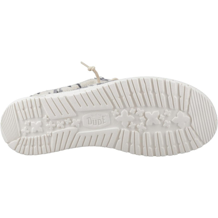 HEYDUDE Wally Palm Jute Shoes Egret/Cloud Blue