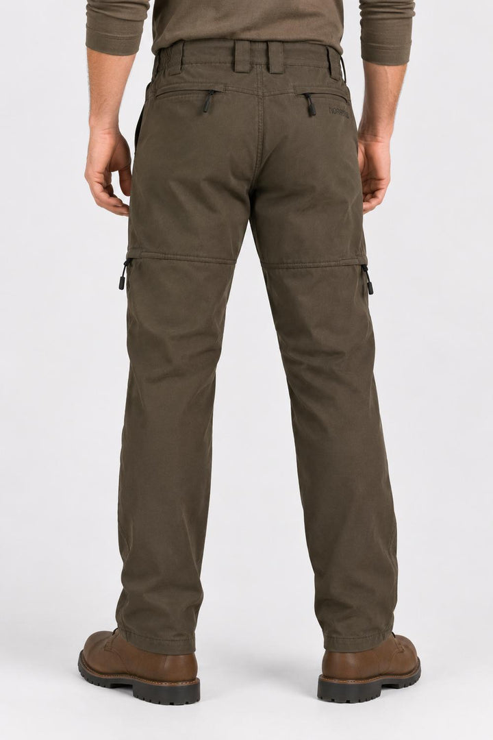 Man wearing No Tick Forest Trousers, back view showing the rear pockets