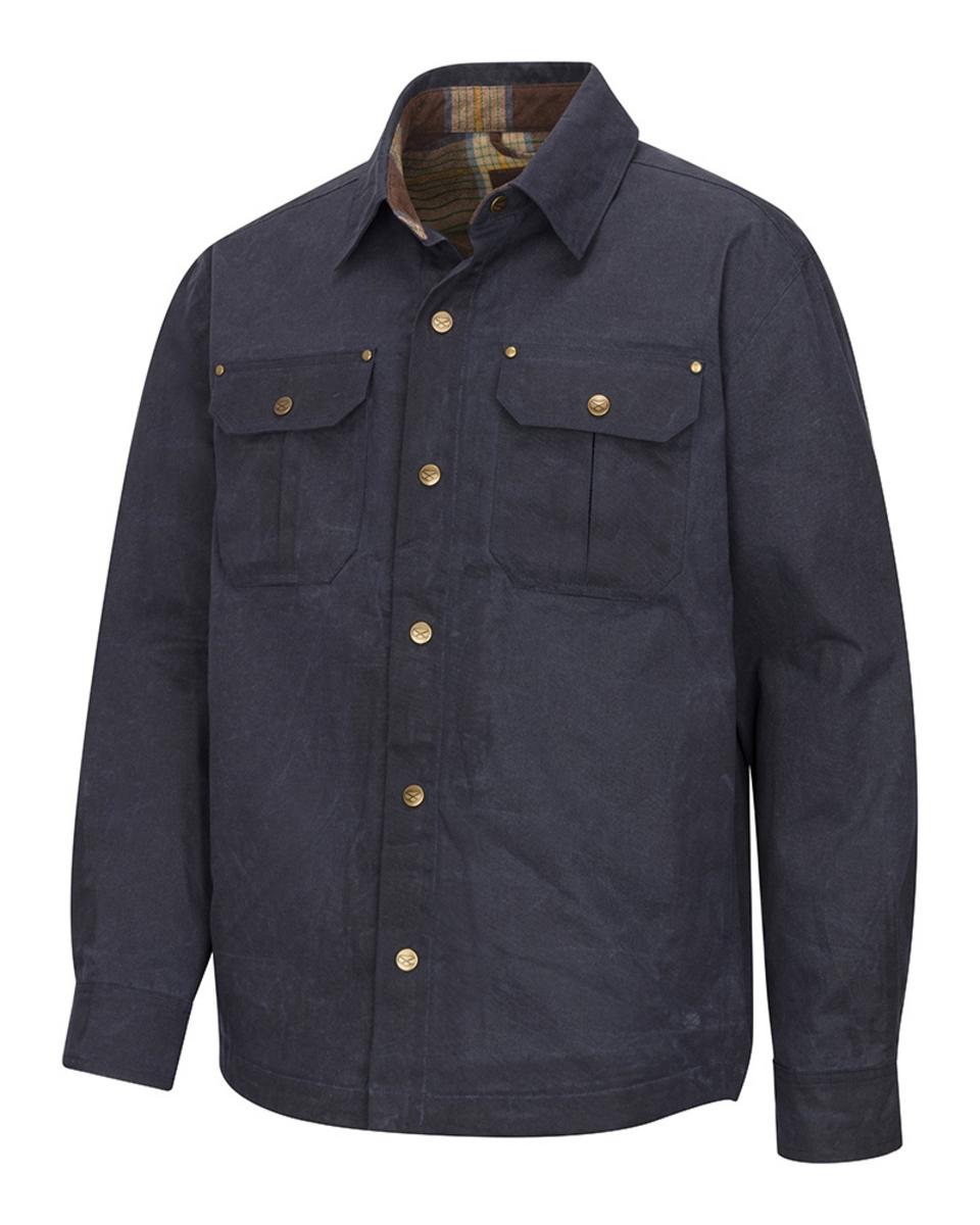 Hoggs of Fife Huntly Waxed Canvas Utility Overshirt - Midnig