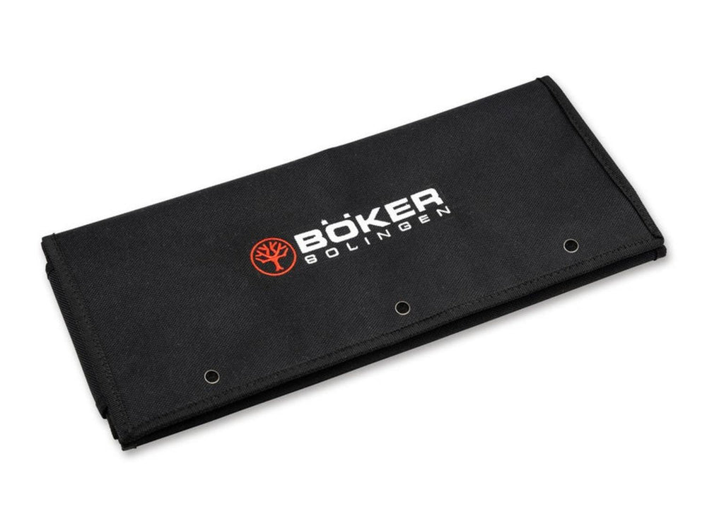 Böker Knife Vault 2.0 black pocket knife display bag folded closed with Böker Bolingen logo and press studs