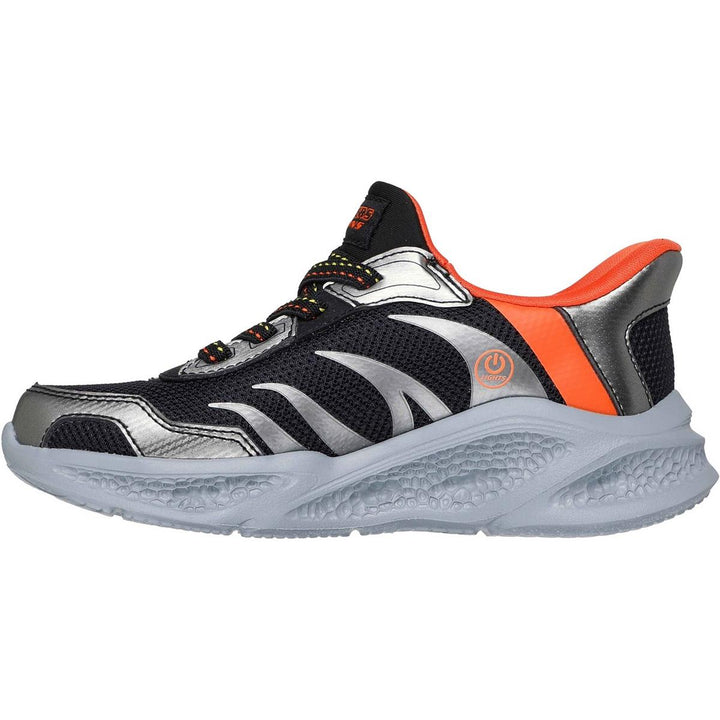 Skechers Meteor-Lights Brisk-Beams Trainers Black/Silver – view 4
