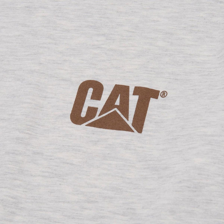 Caterpillar Trademark Banner Long Sleeve T-Shirt Cream Heath