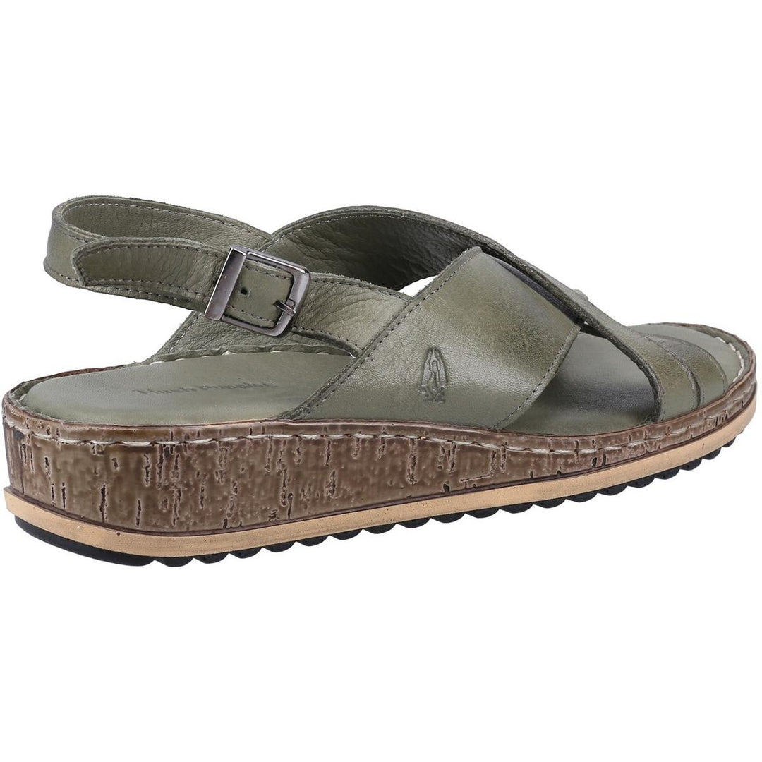 Hush Puppies Elena Cross Over Wedge Sandal Olive