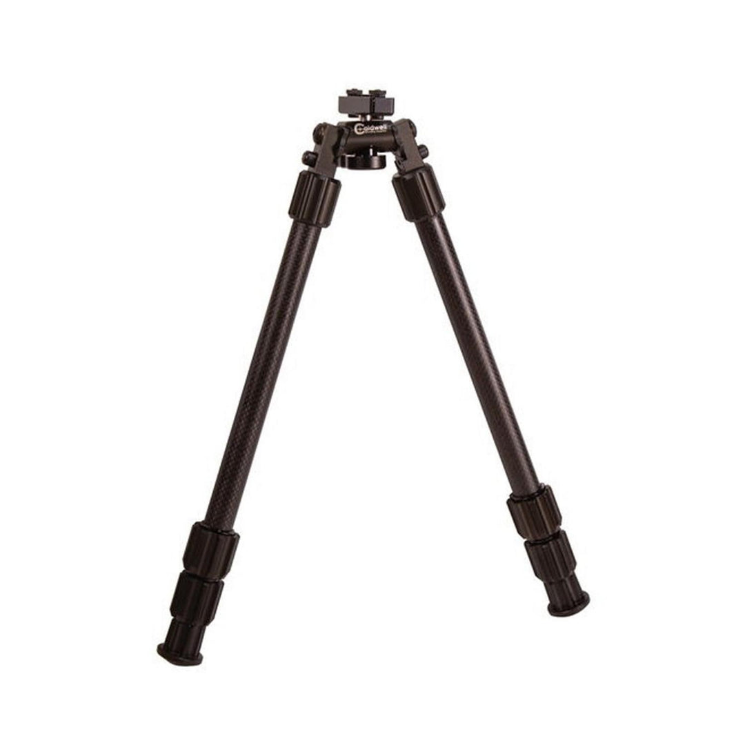 Caldwell AccuMax M-LOK KeyMod bipod, 13-30 inch, tall dark bronze bipod shown front-on with the long legs fully extended