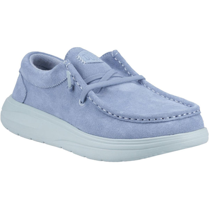 HEYDUDE Wendy COMF Suede Shoes Faded Denim/Cloud Blue