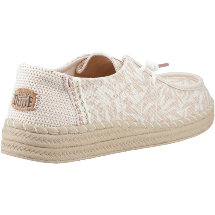 HEYDUDE Wendy Espadrille Retro Palm Shoes Pale Pink/White